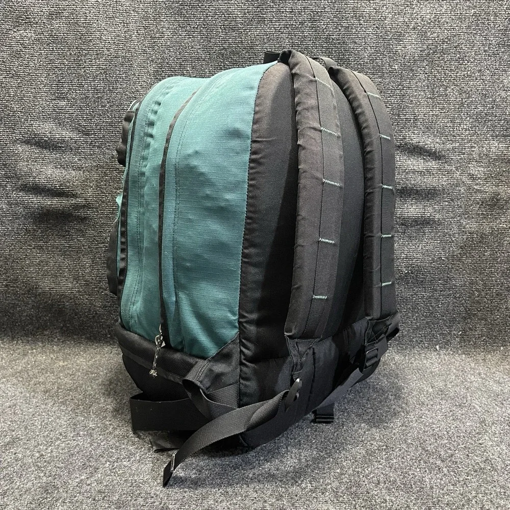 L.L. Bean ODJ86 Weekender Canvas‎ Backpack Green/BLK Vintage Hiking Travel Bag